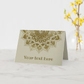 Carte Classique Mandala Inde Style 4 (Fleur jaune)