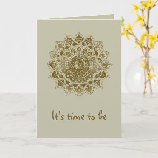 Carte Classique Mandala Inde Style 4 (Fleur jaune)