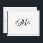 Carte classique Monogram Flourish Script Note<br><div class="desc">Classic,  élégant,  professionnel Black & white Flourish Script monogrammed carte de remerciements plat. parfait pour la correspondance d'affaires. Il s'agit de cartes à billets plats. Si vous voulez les cartes pliées,  allez au bas de la page où il est dit "Transférer cette conception" et sélectionnez cartes de remerciements pliées.</div>