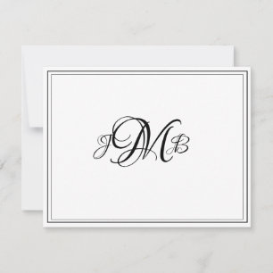 Carte classique Monogram Flourish Script Note