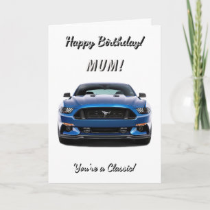 Carte Classique Mum Blue Vous êtes un Anniversaire Blanc