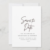 Carte classique noir et blanc capricieux save the date (Devant)