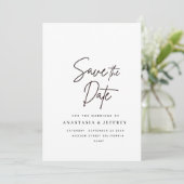 Carte classique noir et blanc capricieux save the date (Debout devant)