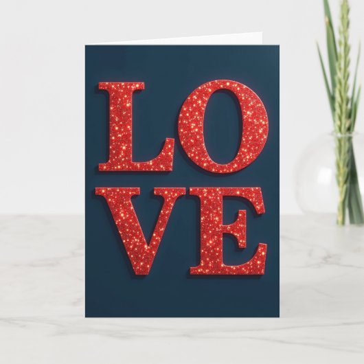 Carte Classique Pailletée d'Amour (Devant)