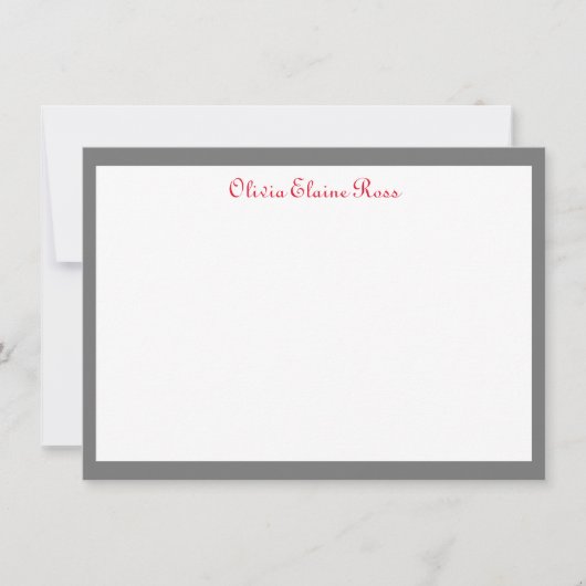 Carte classique personnalisée à note plate (Devant)