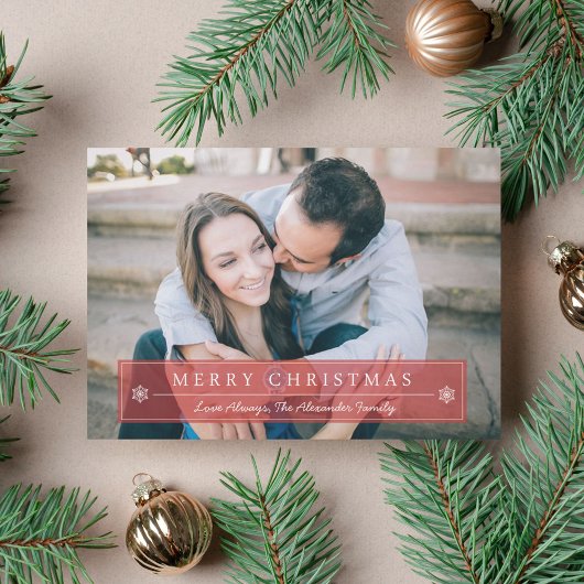 Carte classique rouge Joyeux Noël