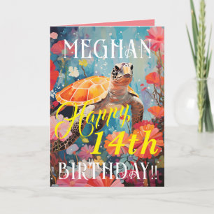 Carte Classique Tortue Et Océan Joyeux Anniversaire