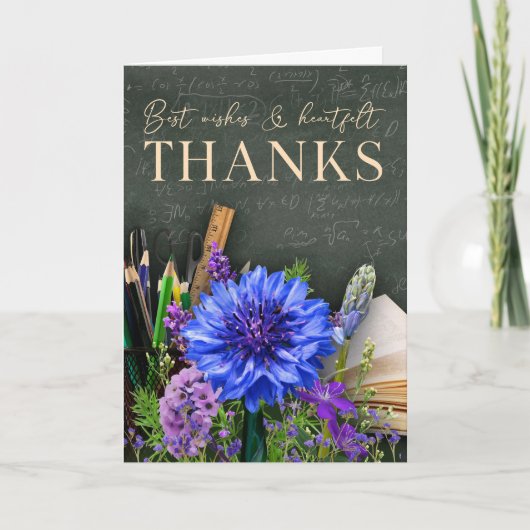 Carte Classroom Theme Floral Teacher Thank You (Devant)