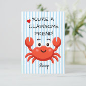 Carte Classroom Valentine "You're a Clawsom Friend" (Debout devant)