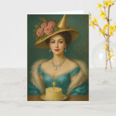 Carte Classy High Class Lady Having a Birthday Customize (Fleur jaune)