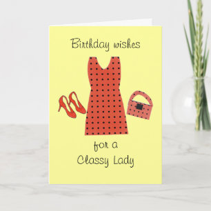 Carte Classy Lady Anniversaire - Vêtements de Designer