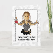 Carte Classy Modern Funny Ethnic Femme Cartoon Anniversa (Devant)