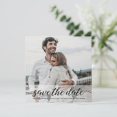 Carte Classy Modern Simple Photo Enregistrer la date Mar (Debout devant)