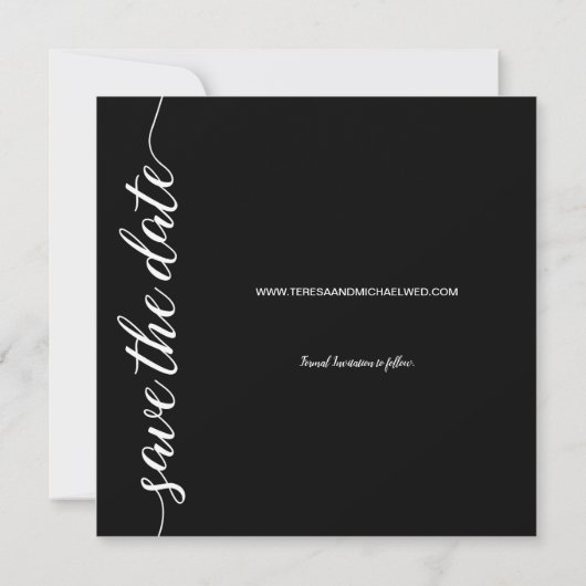 Carte Classy Modern Simple Photo Enregistrer la date Mar (Dos)