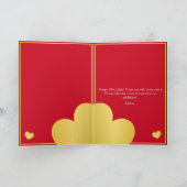 Carte Classy Red and Gold Heart Son 30e anniversaire (Intérieur)