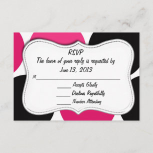 Carte Classy RSVP Pink et Pointe Polka noire