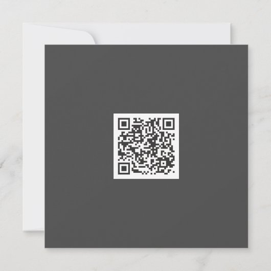Carte Clat gris monochrome moderne Vibe Code QR (Dos)