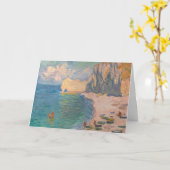 Carte Claude Monet - Etretat : Plage et Falaise d'Amont (Fleur jaune)