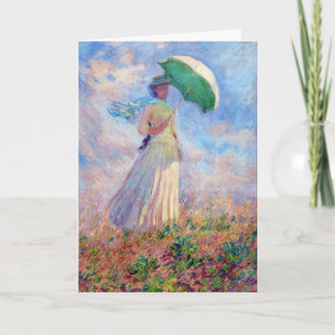 Carte Claude Monet - Femme à l'ombrelle tournée vers la