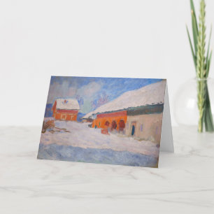 Carte Claude Monet - Norvège, Maisons rouges à Bjornegaa