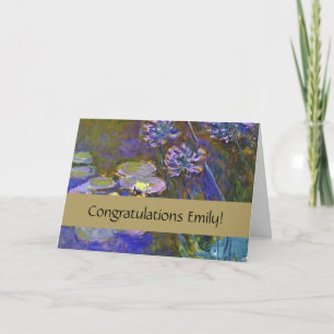 Carte Claude Monet Nymphéas Agapanthus Art Vintage