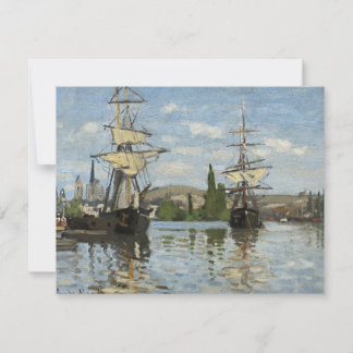 Carte Claude Monet Ships on the Seine River Travel Art