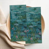 Carte Claude Monet Water Lilies Wedding Program
