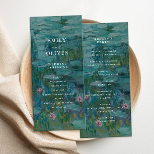 Carte Claude Monet Water Lilies Wedding Program