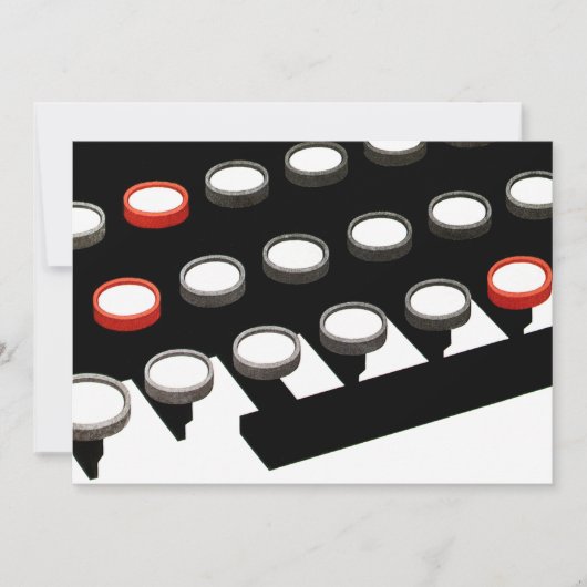 Carte Clavier de machine à écrire ancienne de style rétr (Devant)