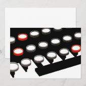 Carte Clavier de machine à écrire ancienne de style rétr (Devant / Derrière)