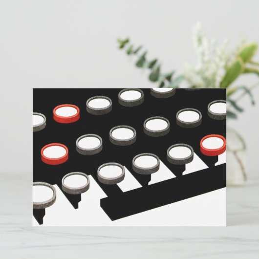 Carte Clavier de machine à écrire de style ancien pour e (Debout devant)