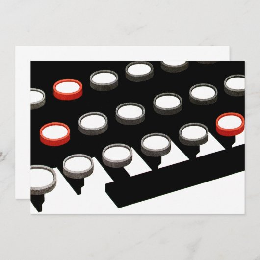 Carte Clavier de machine à écrire de style ancien pour e (Devant / Derrière)