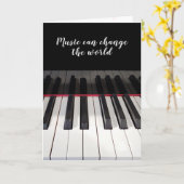 Carte Clavier de piano Anniversaire avec devis (Fleur jaune)
