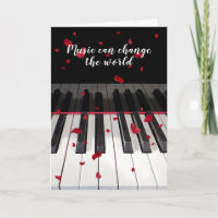 Clavier de piano Anniversaire avec pétales Roses
