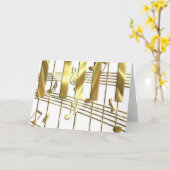 Carte Clavier de piano en or (Fleur jaune)