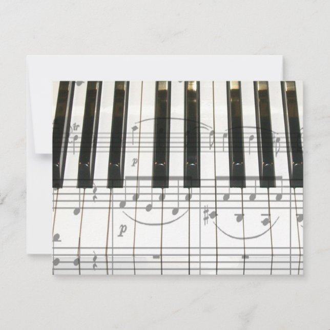 Carte Clavier de piano et notes musicales (Devant)