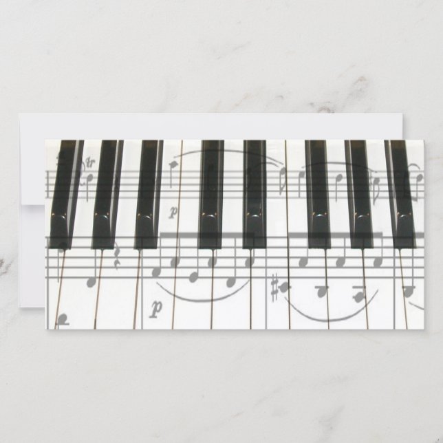 Carte Clavier de piano et notes musicales (Devant)