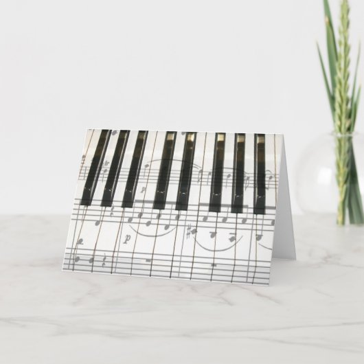 Carte Clavier de piano et notes musicales (Devant)