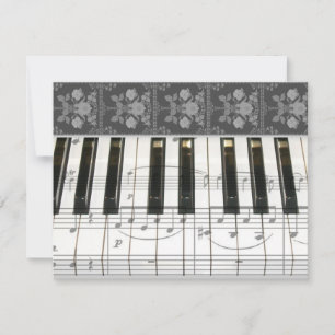 Carte Clavier de piano floral