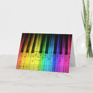 Carte Clavier et notes de piano d'arc-en-ciel
