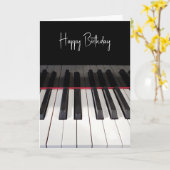 Carte Clavier Piano Anniversaire (Fleur jaune)