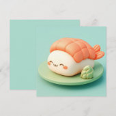 Carte Clay Shrimp Nigiri Sushi with Wasabi Postcard (Devant / Derrière)