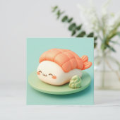 Carte Clay Shrimp Nigiri Sushi with Wasabi Postcard (Debout devant)