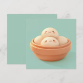 Carte Clay Steamed Dumplings in Orange Bowl Postcard (Devant / Derrière)