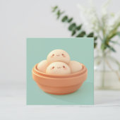 Carte Clay Steamed Dumplings in Orange Bowl Postcard (Debout devant)