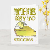 Carte Clé de succès Lime Pie Slice Félicitations (Fleur jaune)