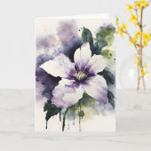 Carte Clematis - Fleurs aquarelles (Fleur jaune)