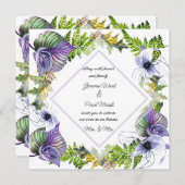 Carte Clematite Violette Lesbienne et Feuilles  (Devant / Derrière)