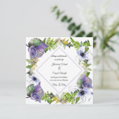 Carte Clematite Violette Lesbienne et Feuilles  (Debout devant)