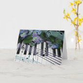 Carte Clés et fleurs de piano (Fleur jaune)